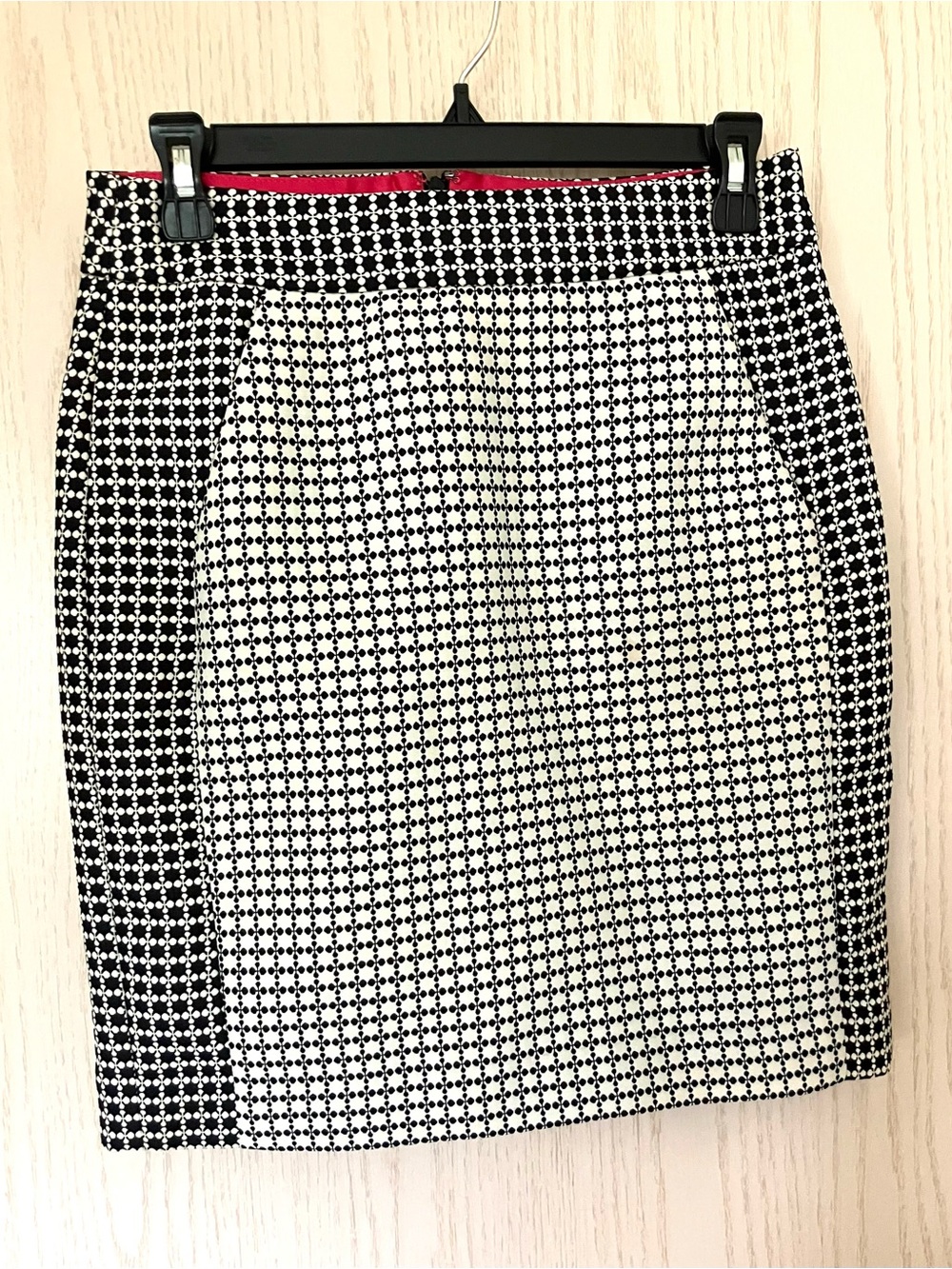 Banana Republic Black White Geometric Print Pencil Skirt